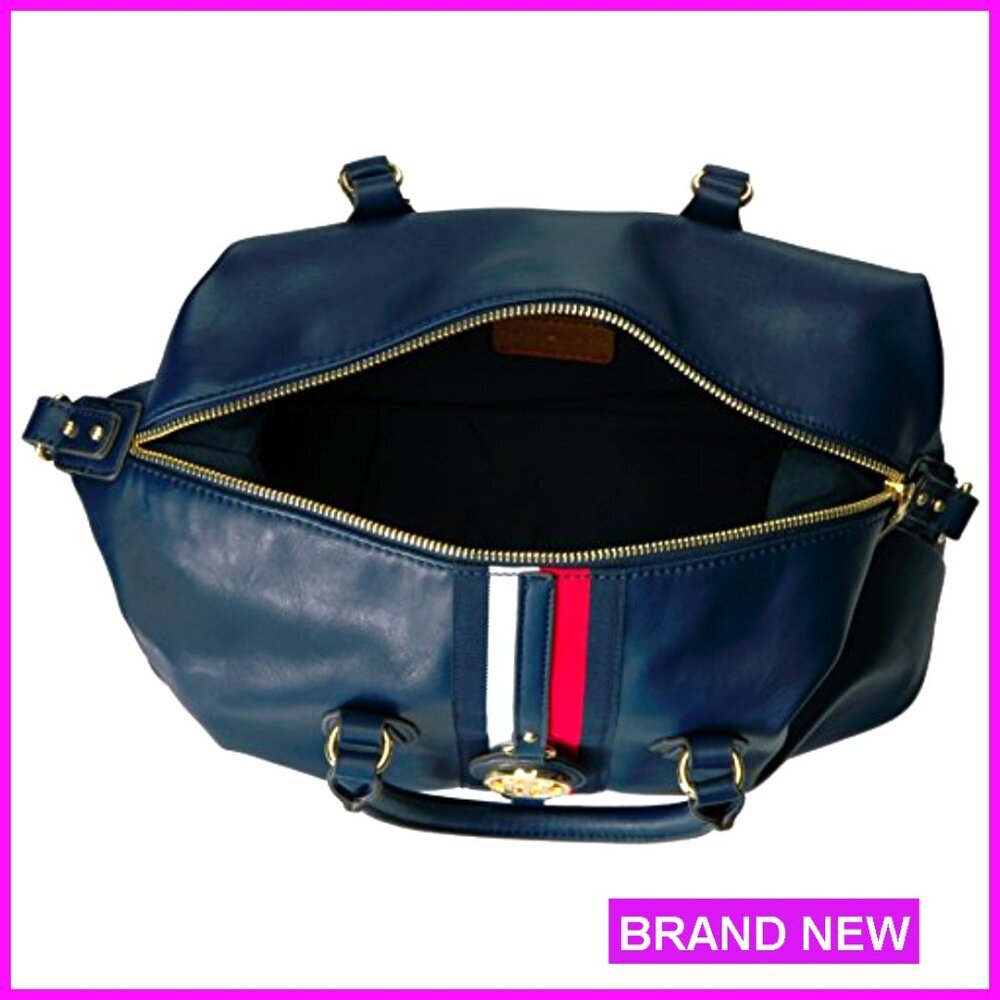 Adjustable Vegan Leather Crossbody Satchel with Top Handles, Lightweight Travel - Picture 6 of 6